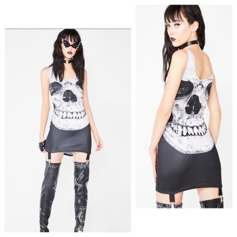 Dolls Kill Cranium Garter Dress